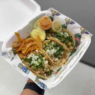3 Chicken Tacos with Can Drink