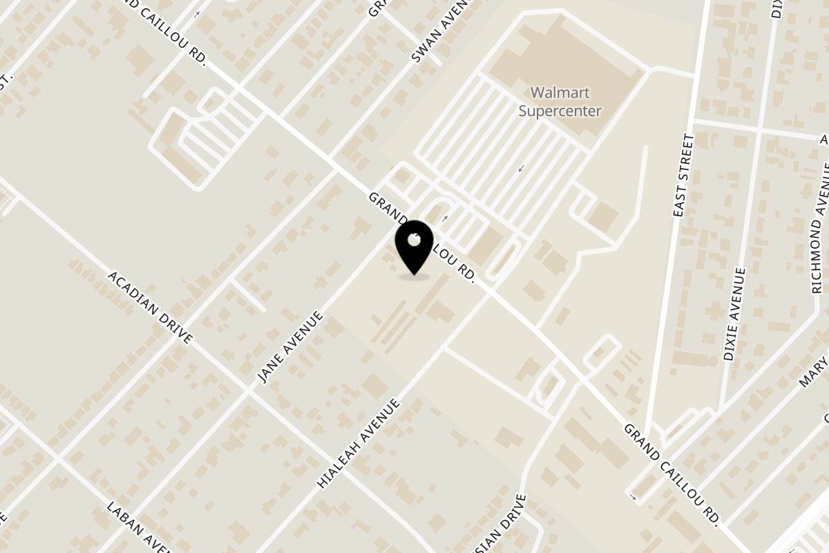 Map showing the location of Taquería El Mundo Houma LA- Grand Caillou Rd on 950 Grand Caillou Rd in Houma
